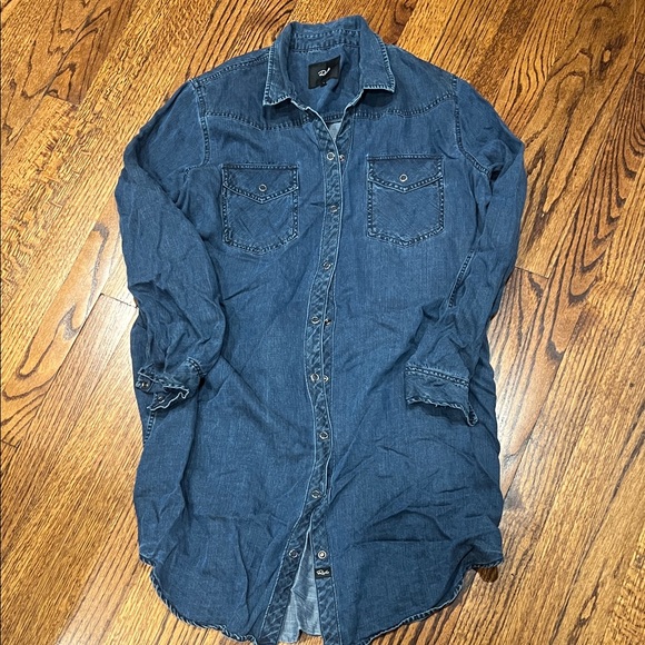 Rails Dark Blue Denim Shirt Dress - Picture 1 of 4